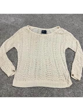 American Eagle Vintage Women’s Cream Open Knit Sweater size Large